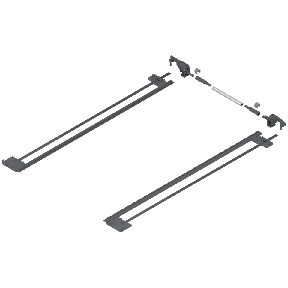 TANDEM/PLICOBOX боковий стабілізатор, НД=600 мм, ШК=1400 мм, повний висув, під розкрій, R737 - темно сірий