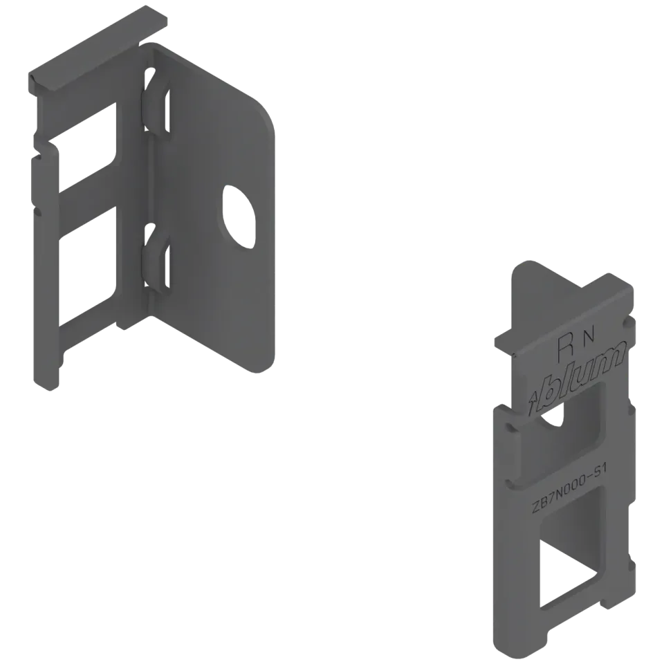 LEGRABOX тримач задньої стінки із ДСП, висота N (80 мм), лівий/правий, сірий "оріон" матовий