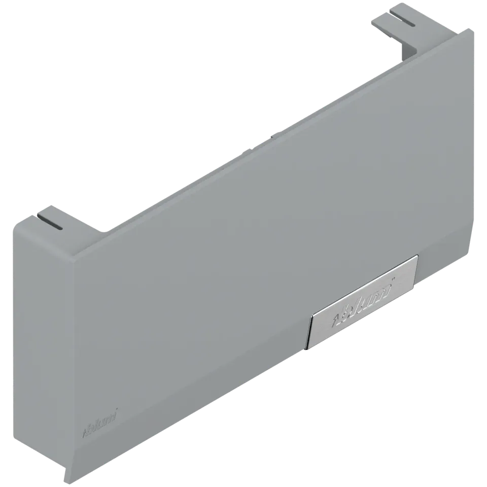 AVENTOS HK top – поворотний підіймач, заглушка на силовий механізм, із попередньо встановленою малою заглушкою, правий, світло-сірий / нержавіюча сталь