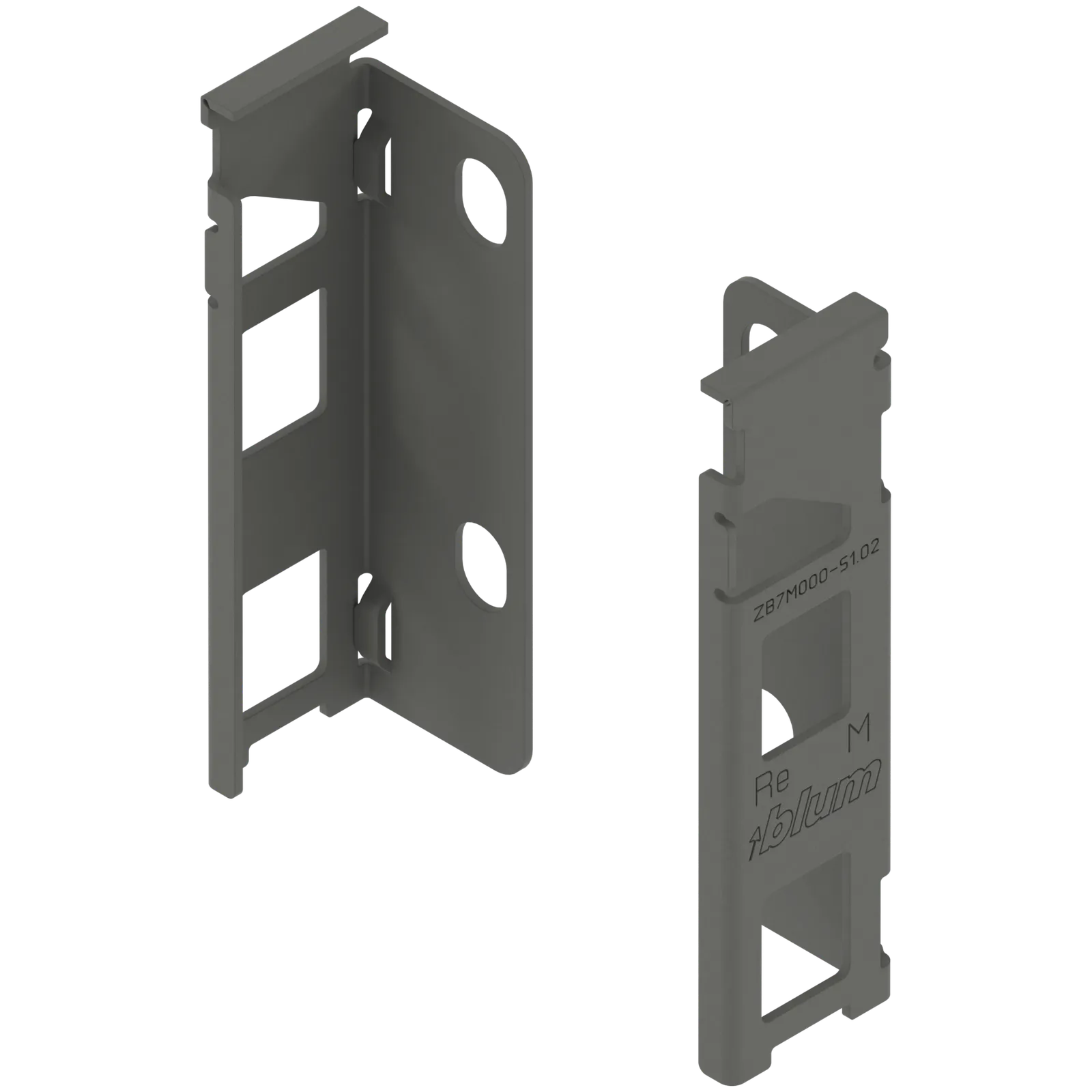 LEGRABOX тримач задньої стінки із ДСП, висота M (106 мм), лівий/правий, сірий "оріон" матовий