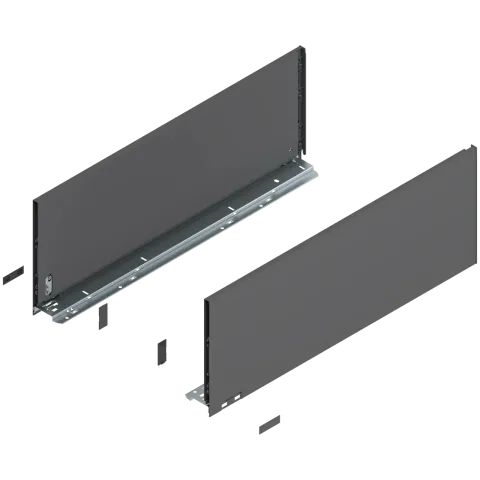 LEGRABOX царга, висота F (241 мм), НД=650 мм, ліва/права, LEGRABOX pure, сірий "оріон" матовий