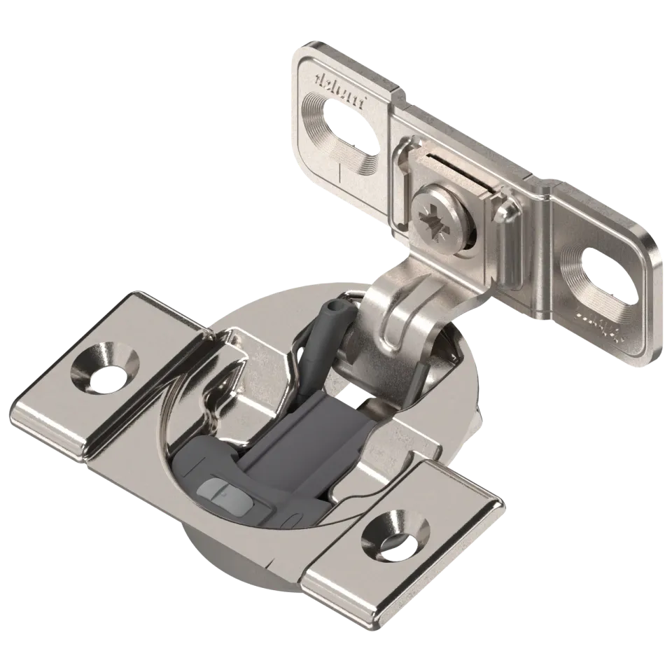 Завіса COMPACT BLUMOTION, 1 3/8" або більший", 107°, з пружиною, опорна планка: на саморізи, Кріплення чашки: під саморізи, нікельована