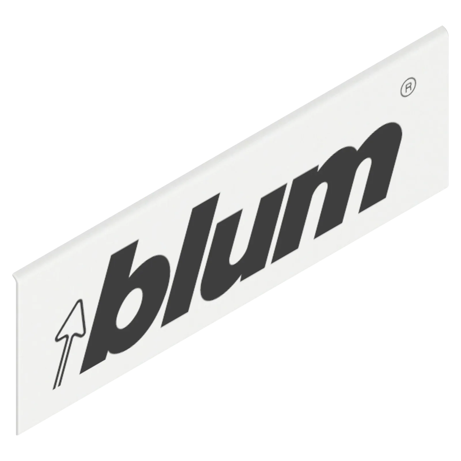 LEGRABOX  Елемент брендування, прямокутна, симетрична, з написом (blum), білий шовк матовий
