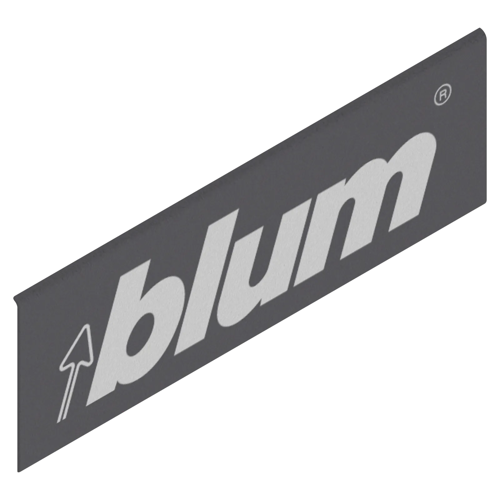 LEGRABOX  Елемент брендування, прямокутна, симетрична, з написом (blum), сірий "оріон" матовий