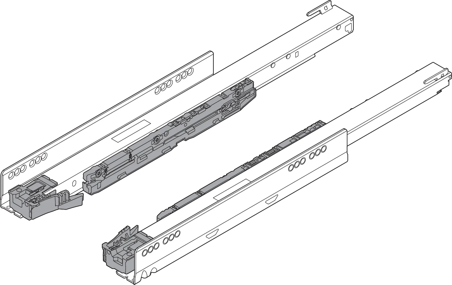 Напрямна LEGRABOX Вбуд. BLUMOTION / можна використовувати також із TOB / SERVO-DRIVE, повний висув, 70 кг, НД=450 мм, ліва/права, оцинкована - 2