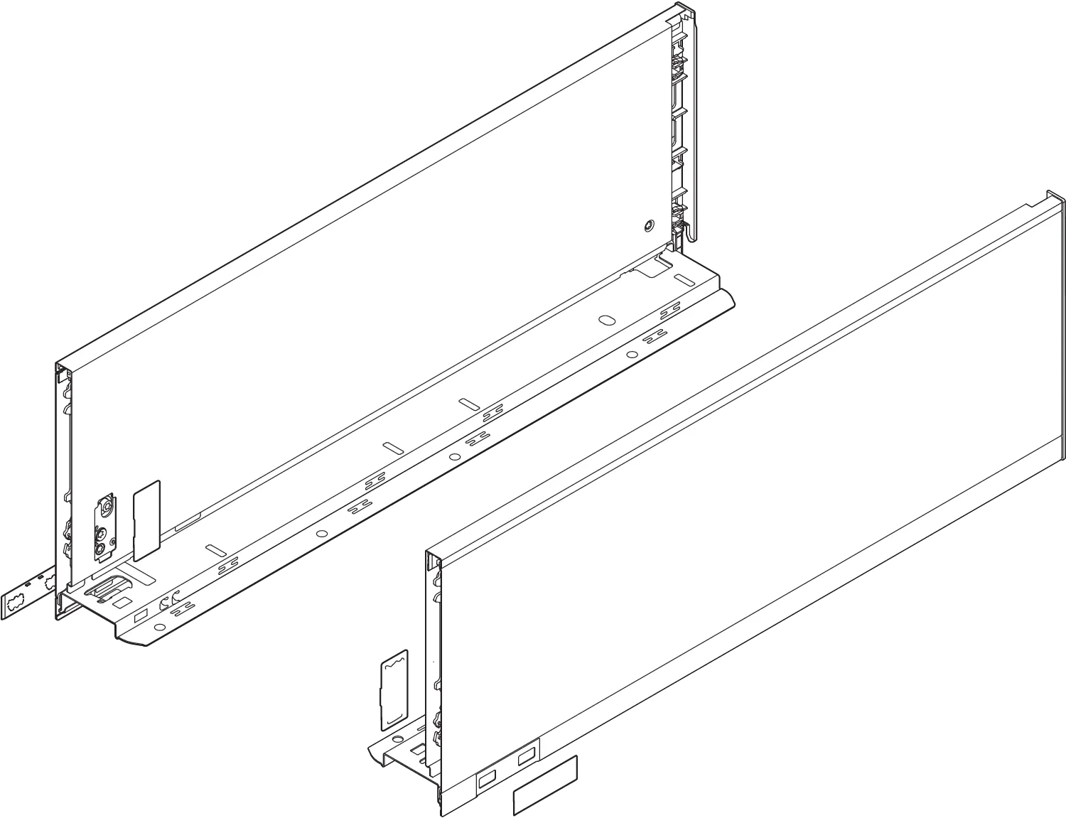 LEGRABOX царга, висота C (177 мм), НД=650 мм, ліва/права, LEGRABOX pure, нерж. сталь шліфована, лакована - 2