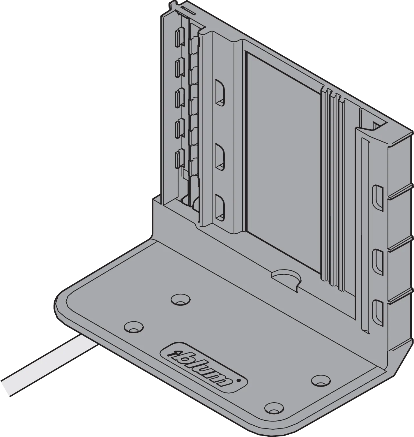 Кутник-тримач SERVO-DRIVE, пластмаса / нержавіюча сталь подвійний, з кабелем (відступ кабелю 800 мм), R737 темно сірий/оцинк. - 2