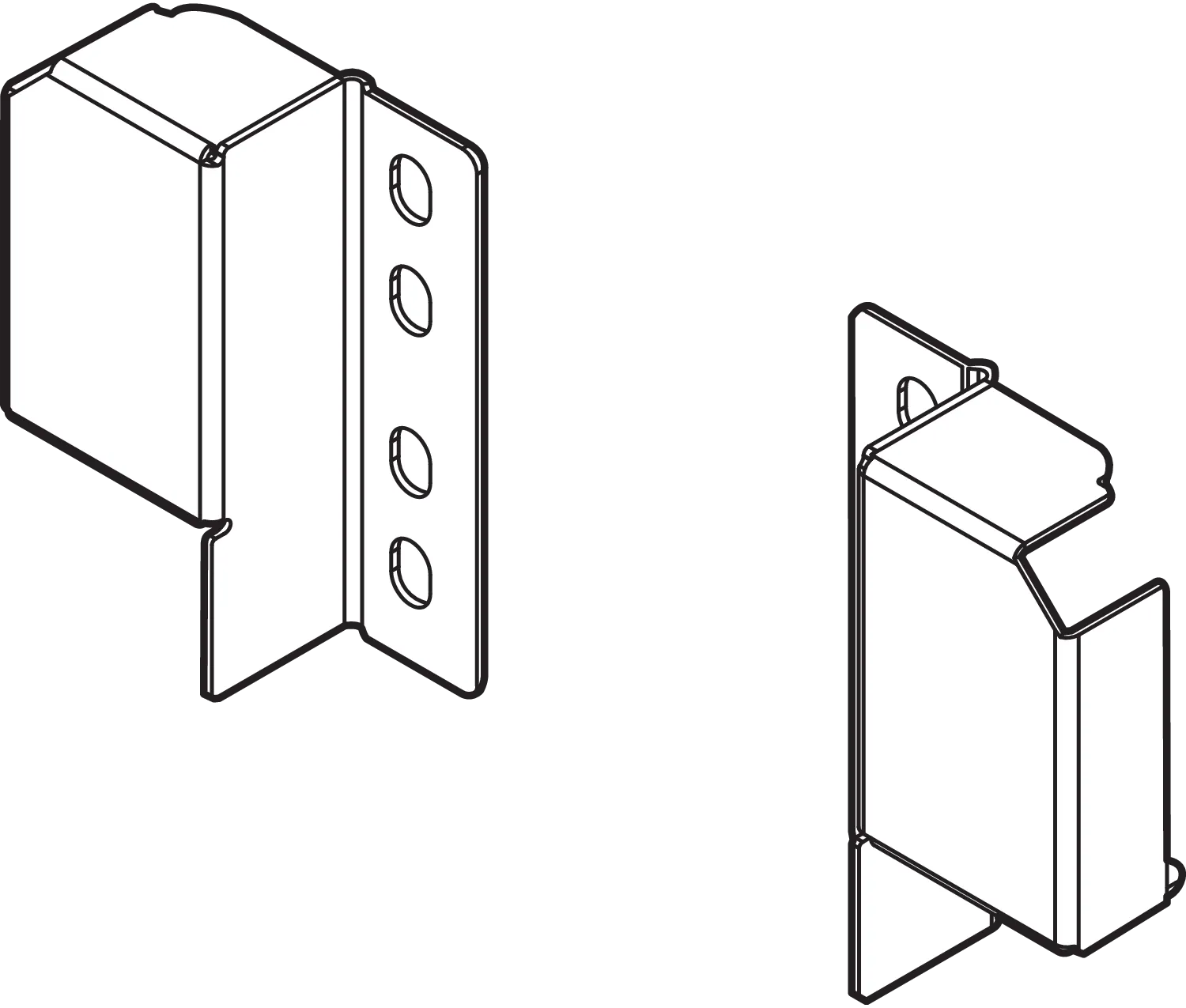 TANDEMBOX plus тримач релінга (задній) довільне кріплення; релінг, що регулюється, під саморізи, прав.+лів., шовковий білий - 2