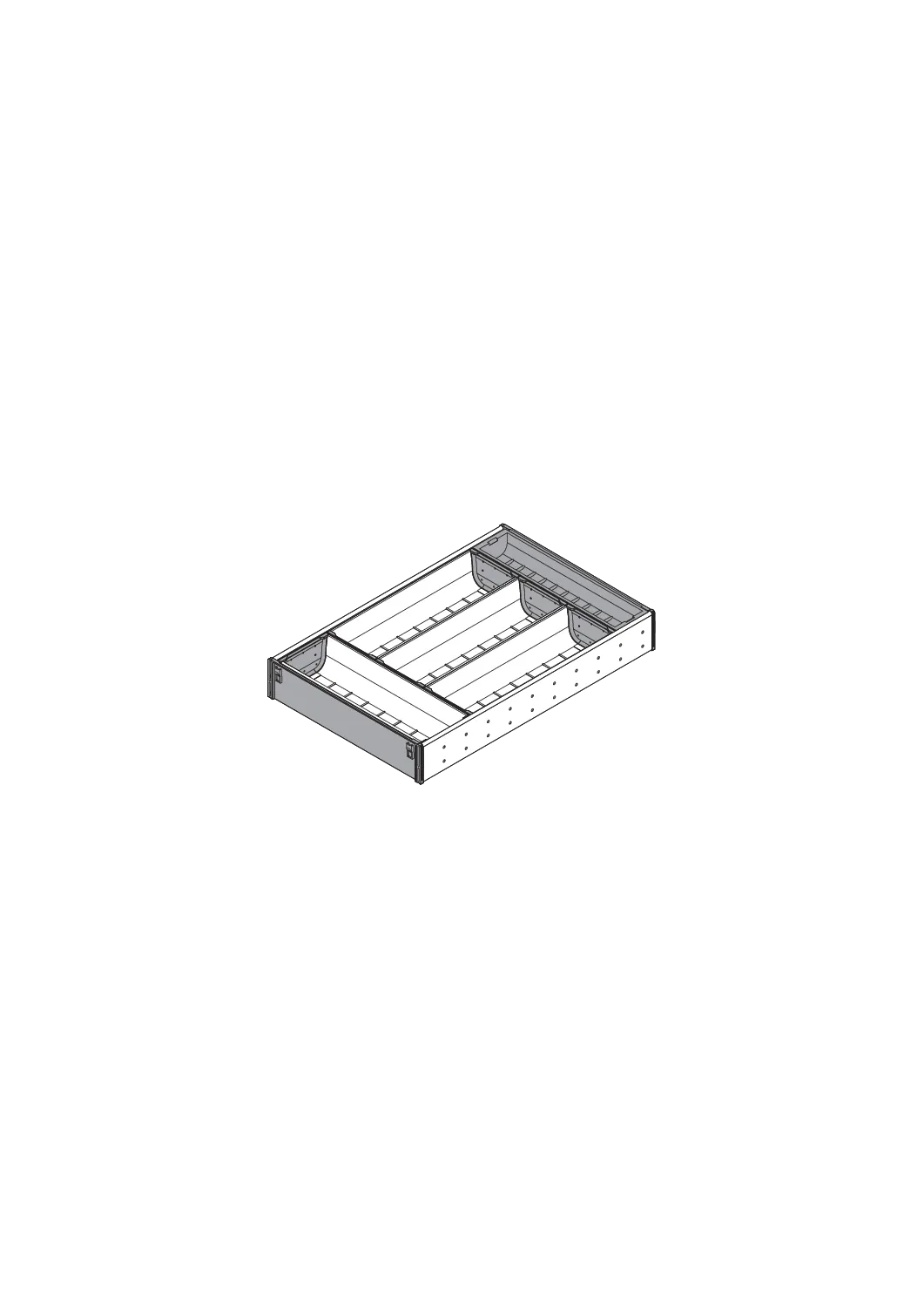 ORGA-LINE набір лотків (часткове заповнення), TANDEMBOX шухляда, НД=450 мм, ШК=400 мм, ширина=282 мм, для SPACE CORNER, нержавіюча шліфована/темно сірий - 2