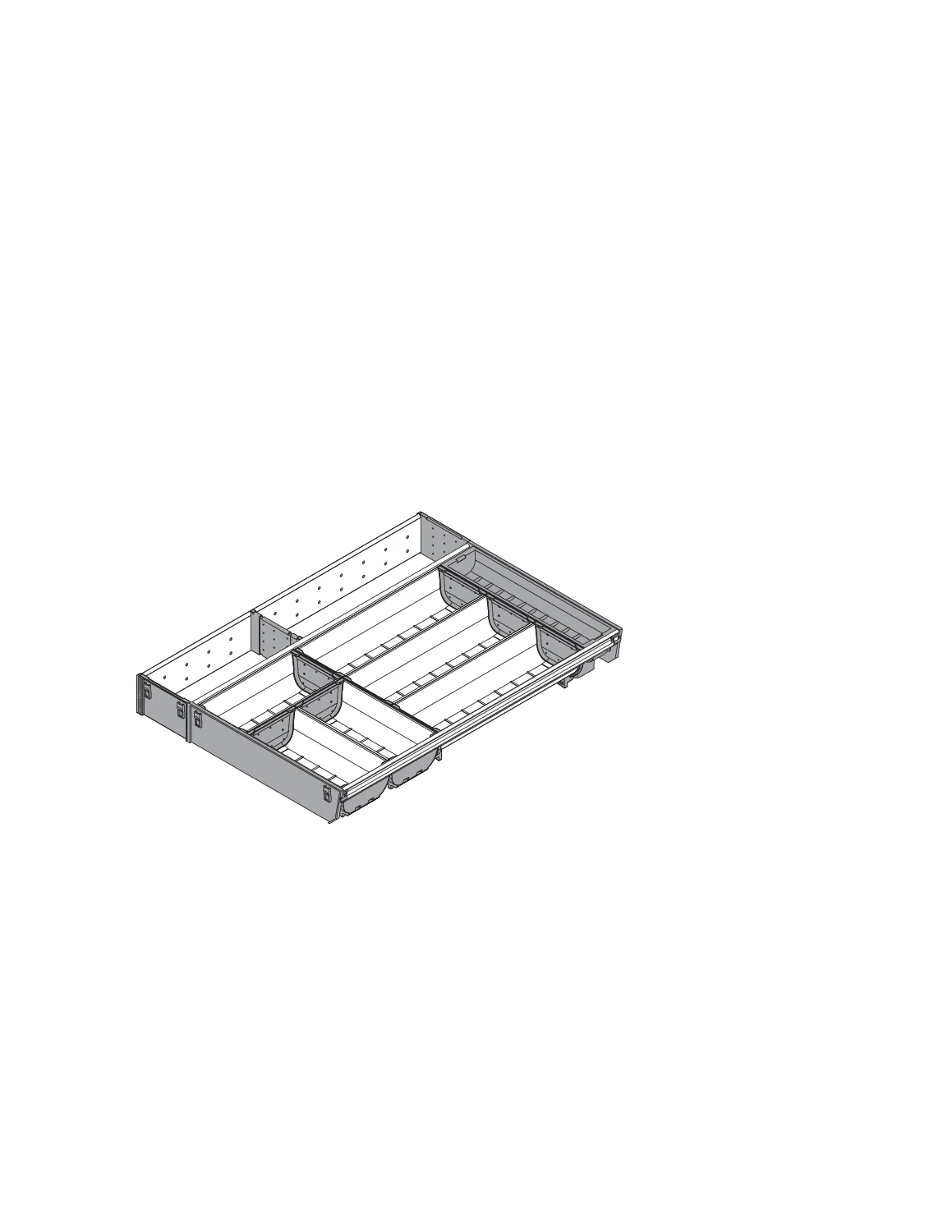 ORGA-LINE комбінований набір (часткове заповнення), TANDEMBOX шухляда, НД=550 мм, ШК=500 мм, ширина=377 мм, нержавіюча шліфована/темно сірий - 2