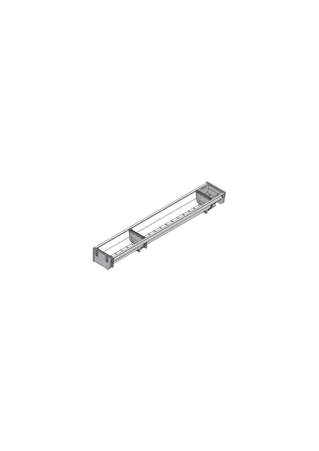 ORGA-LINE набір лотків (часткове заповнення), TANDEMBOX шухляда, НД=650 мм, ШК=275 мм, ширина=103 мм, нержавіюча шліфована/темно сірий - 2