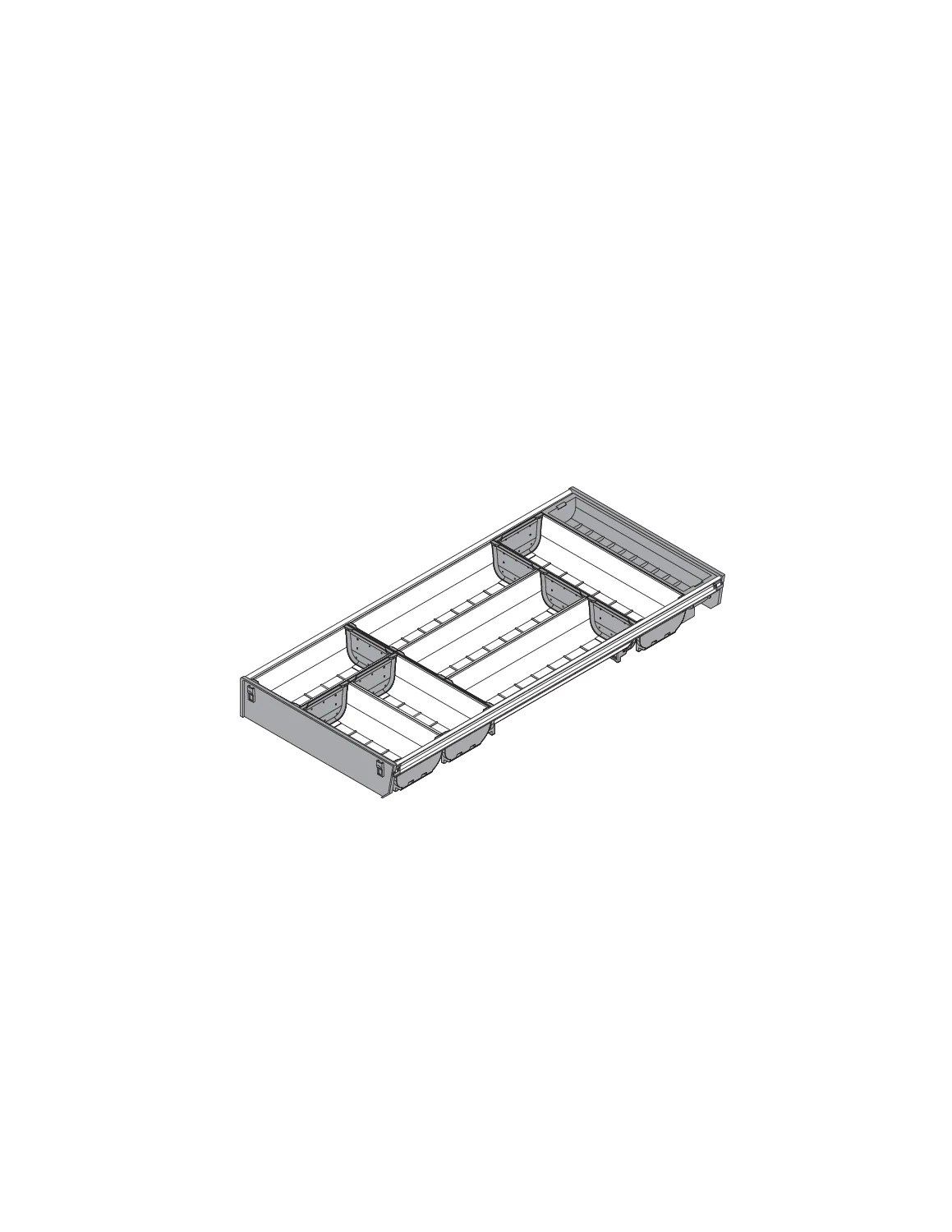 ORGA-LINE набір лотків (часткове заповнення), TANDEMBOX шухляда, НД=650 мм, ШК=400 мм, ширина=280 мм, нержавіюча шліфована/темно сірий - 2
