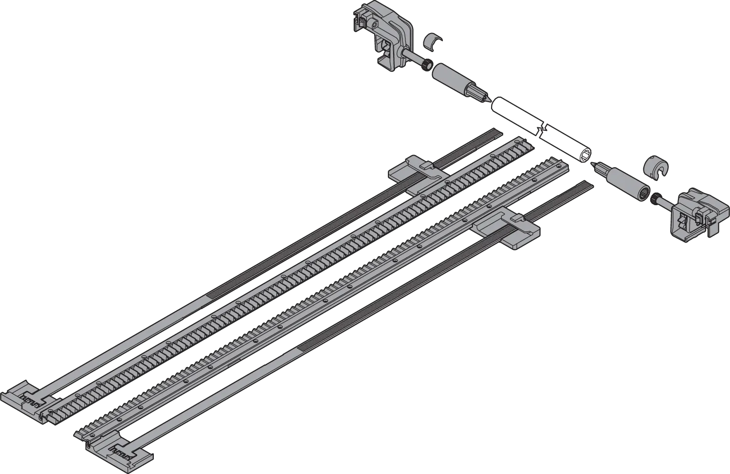 TANDEM/PLICOBOX боковий стабілізатор, НД=600 мм, ШК=1400 мм, повний висув, під розкрій, R737 - темно сірий - 2