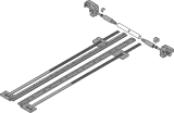 TANDEM боковий стабілізатор, НД=650 мм, ШК=1400 мм, частковий висув, під розкрій, R737 - темно сірий - 2