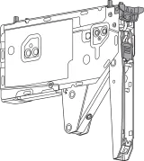 AVENTOS HK top – поворотний підіймач, силовий механізм, коеф.пот.=1730-5200 (на 2 шт.), на саморізи, для можливість використання із SERVO-DRIVE, екліпс чорний