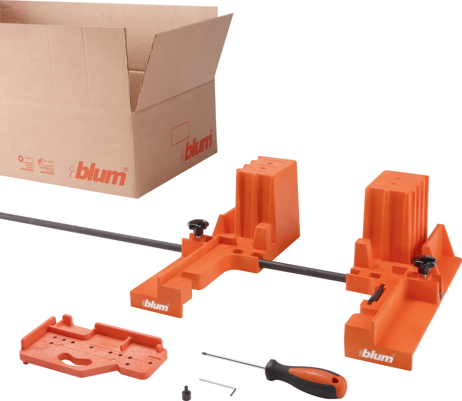 BOXFIX E-L для LEGRABOX, базовий комплект, Настільний пристрій, для LEGRABOX, вручну, Спосіб монтажу: Гвинт, ШК від 250 до 1200 мм, оранжевий