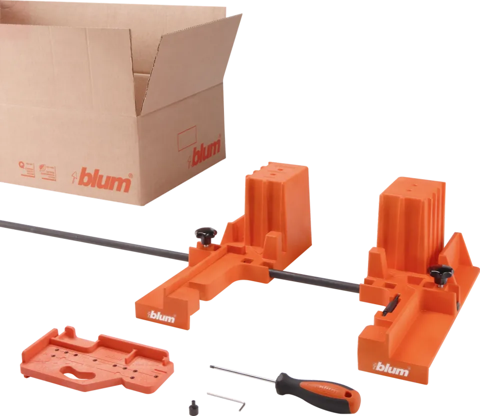 BOXFIX E-L для LEGRABOX, базовий комплект, Настільний пристрій, для LEGRABOX, вручну, Спосіб монтажу: Гвинт, ШК від 250 до 1200 мм, оранжевий