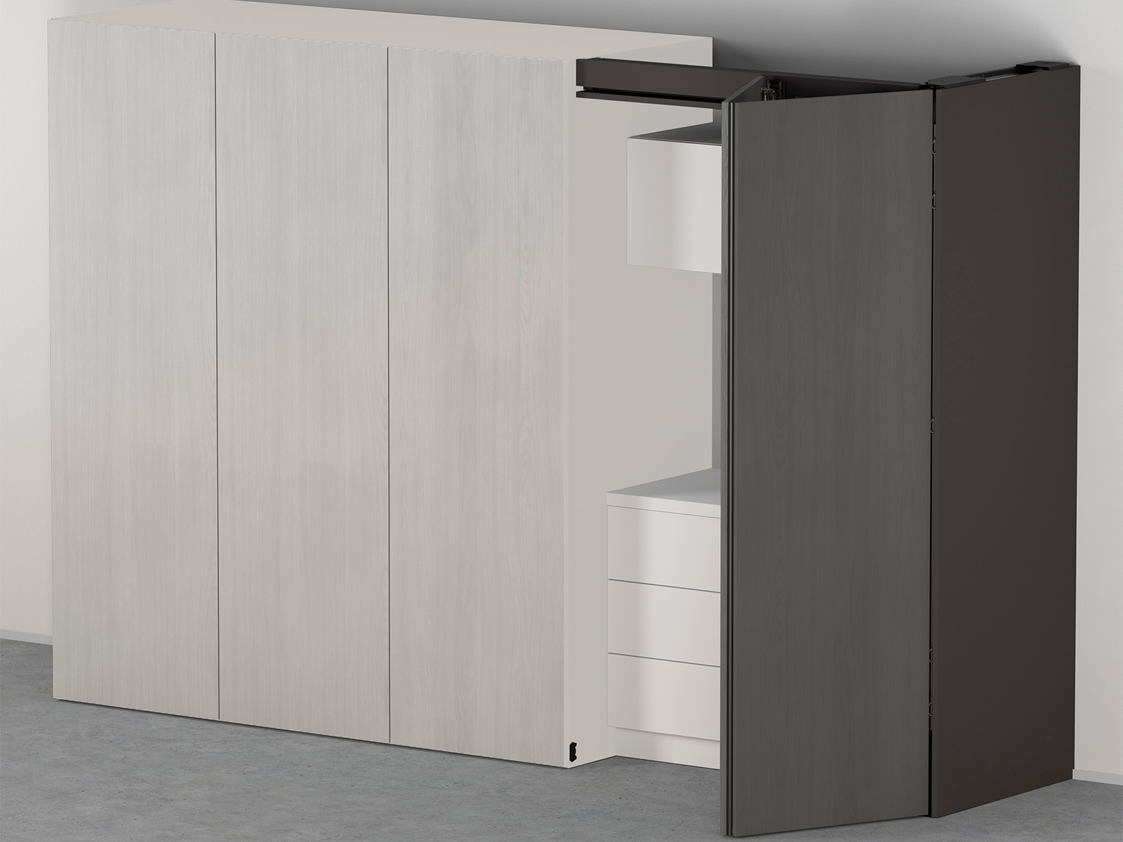 Система розсувних дверей Revego DUO з цоколем ліва 2407–2556 мм